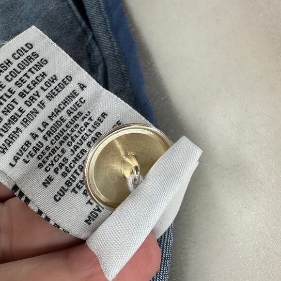 Bagatelle Denim Blazer WMNS M Dark Wash One Button Tailored Stretch Notch Collar - Picture 14 of 14